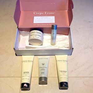 Crépe Erase with Truefirm face and body anti-aging skincare system.